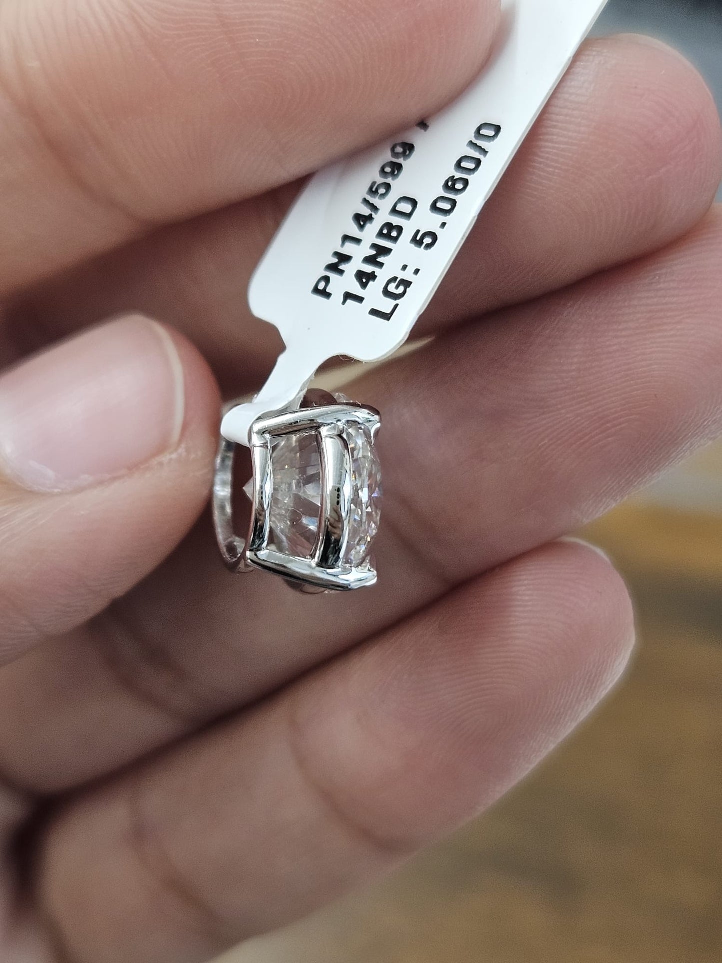 5.06cttw White Gold Oval Lab Diamond Pendant