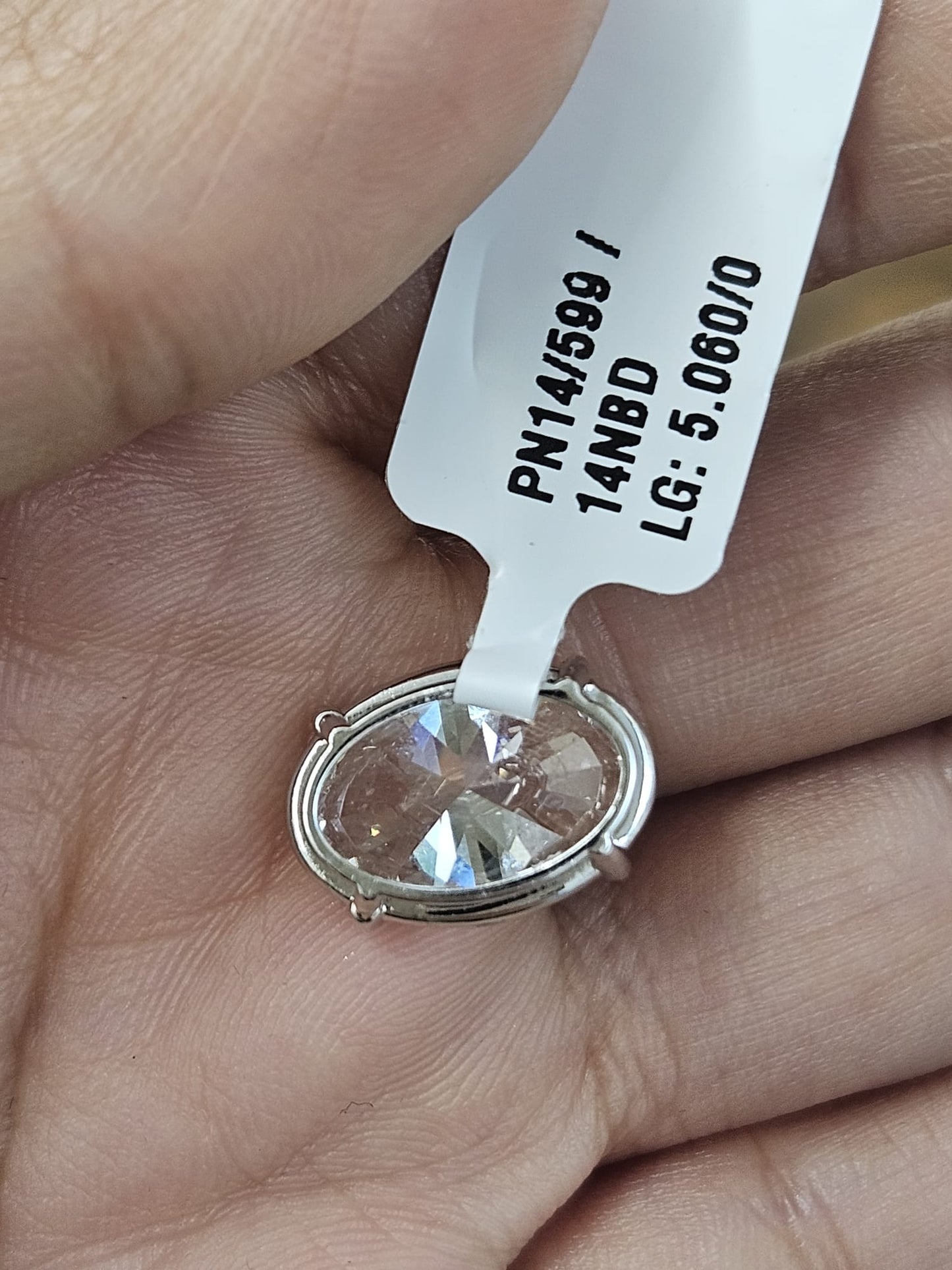 5.06cttw White Gold Oval Lab Diamond Pendant