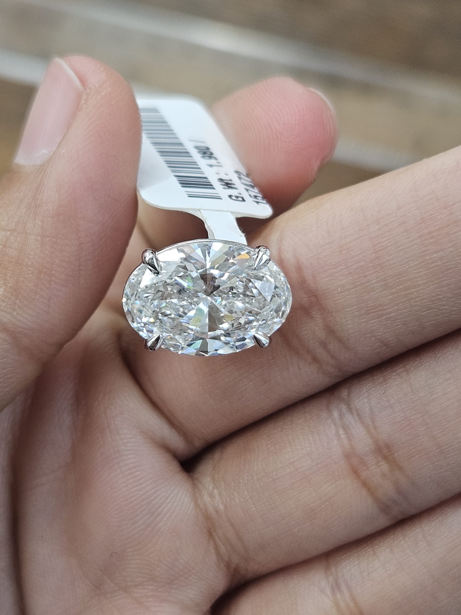 5.06cttw White Gold Oval Lab Diamond Pendant