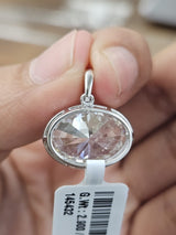 5.58ct White Gold Oval Lab Diamond Pendant