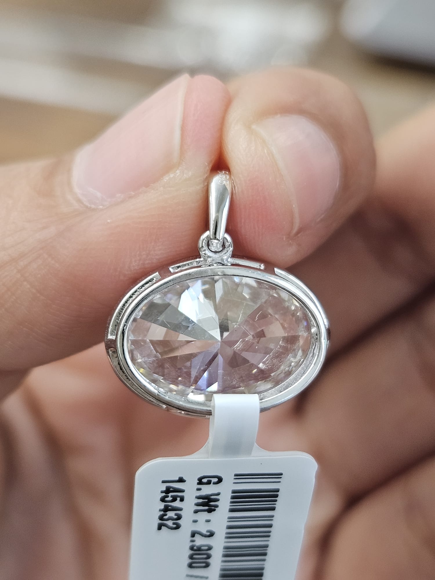 5.58ct White Gold Oval Lab Diamond Pendant