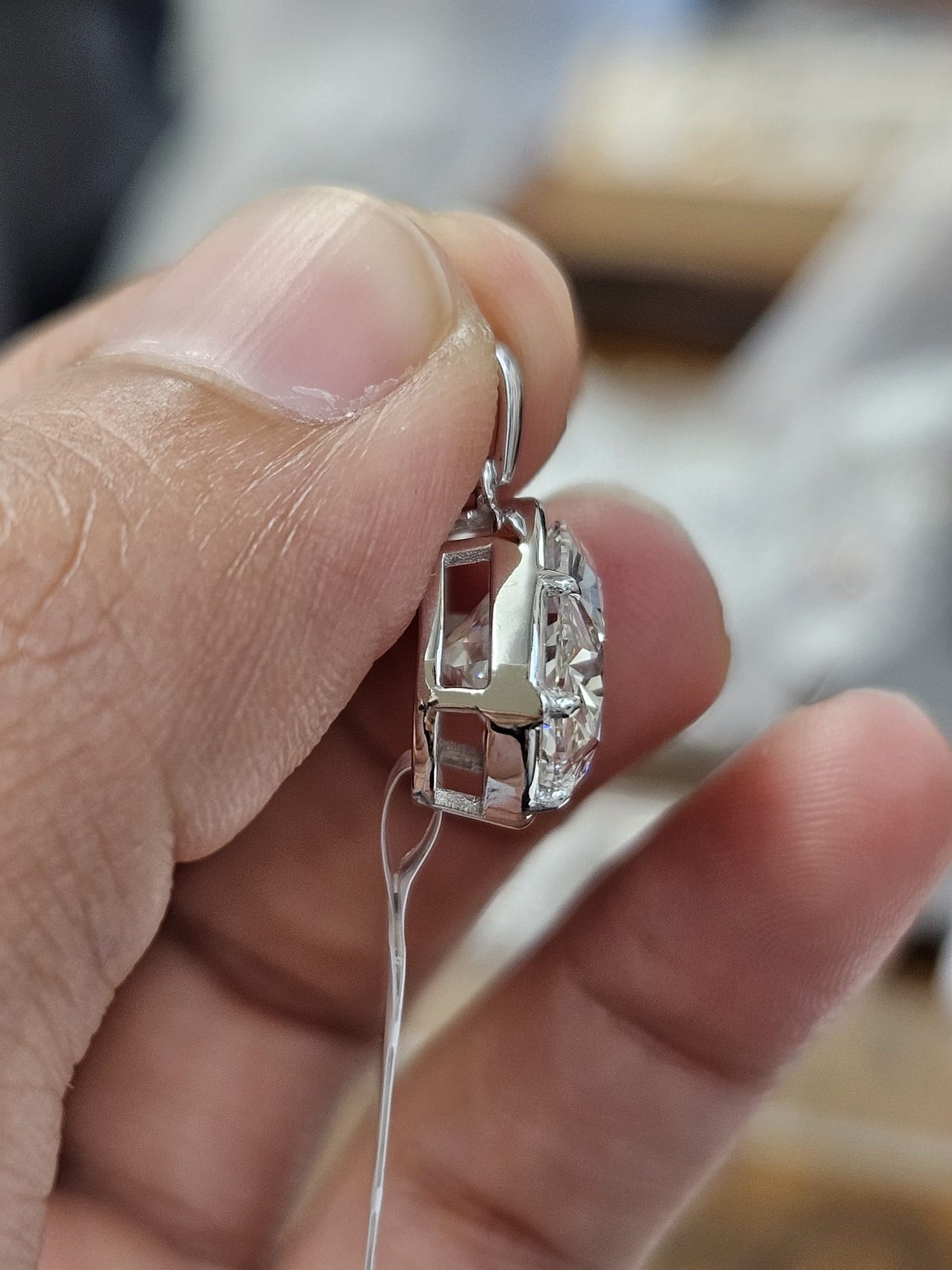5.58ct White Gold Oval Lab Diamond Pendant