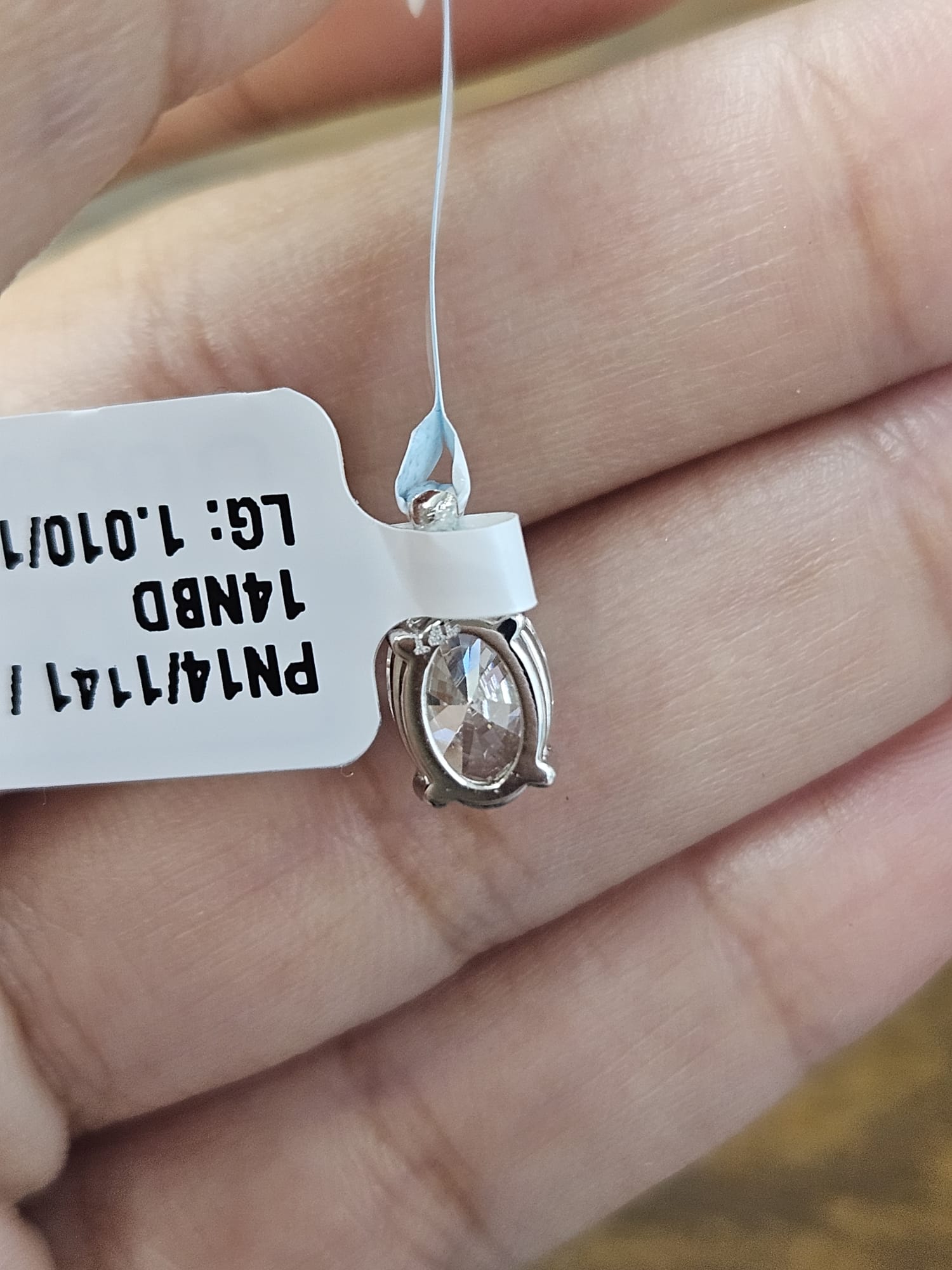 IGI 1.01ct White Gold Oval Lab Diamond Pendant