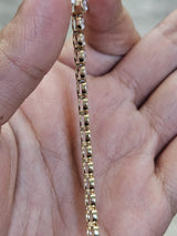 4.47cttw Yellow Gold Round Lab Diamond Bezel Set 7' Bracelet
