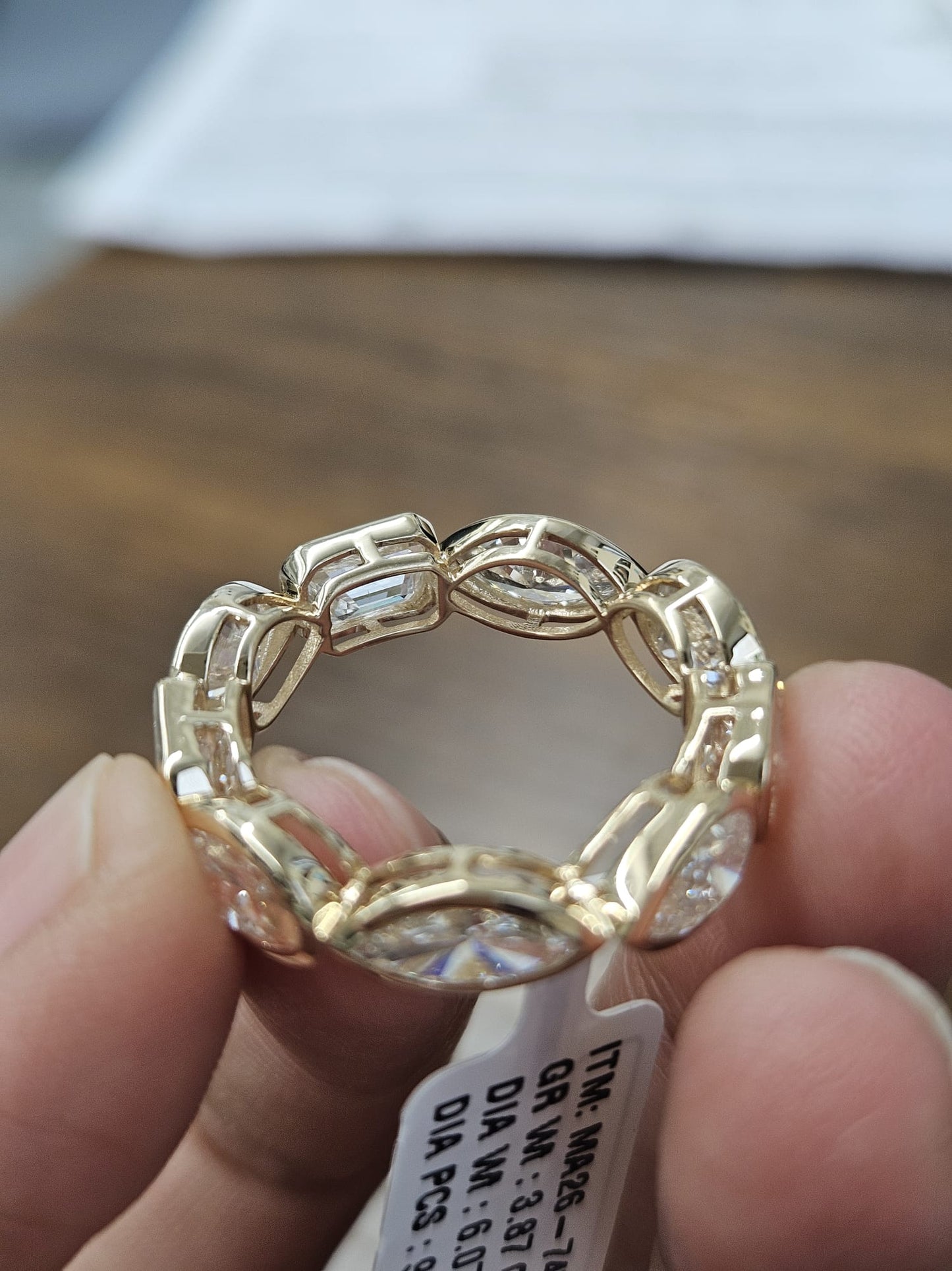 6.07cttw Yellow Gold Multi Shape Lab Diamond Eternity Band