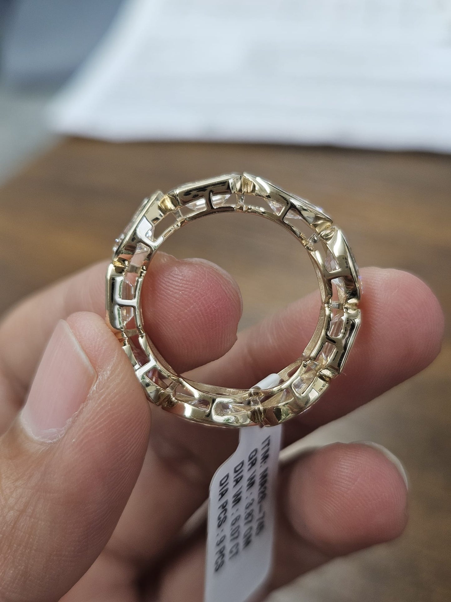 6.07cttw Yellow Gold Multi Shape Lab Diamond Eternity Band