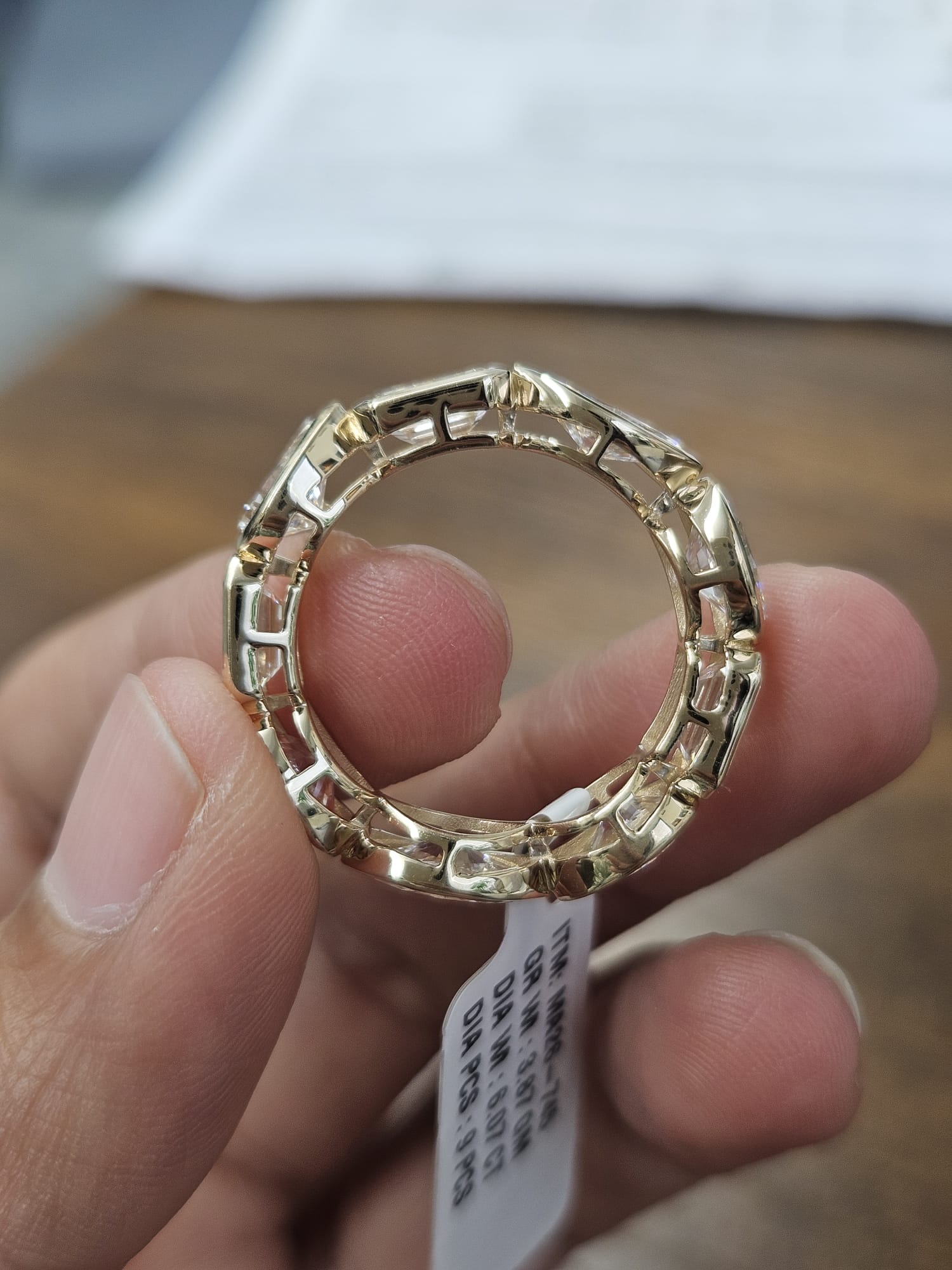 6.07cttw Yellow Gold Multi Shape Lab Diamond Eternity Band