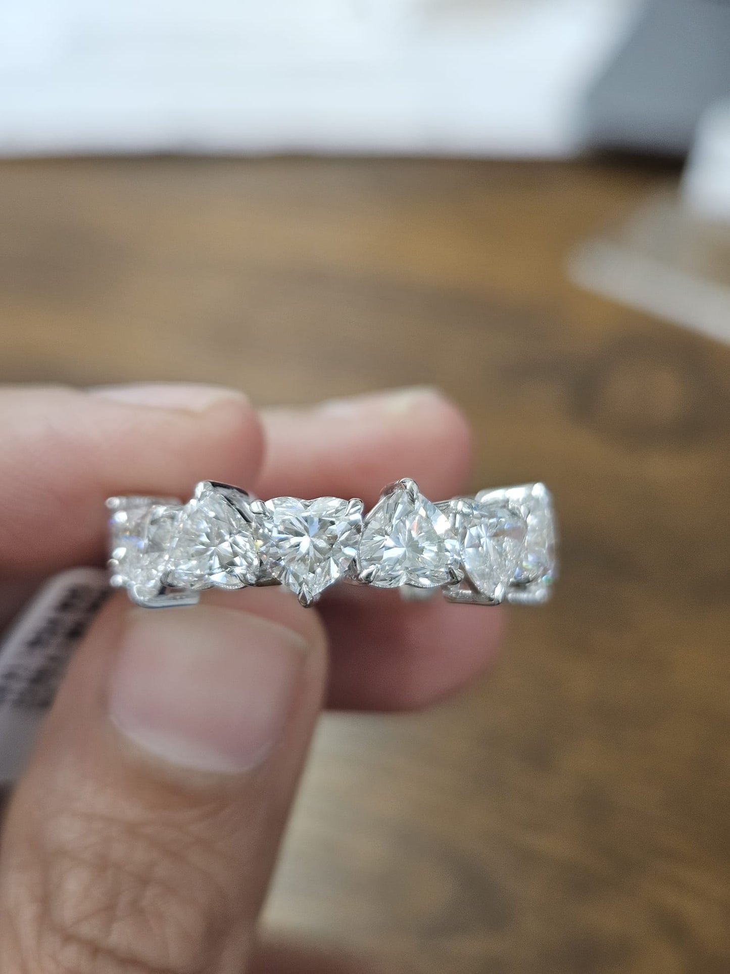 7.93cttw White Gold Heart Shape Lab Diamond Eternity Band