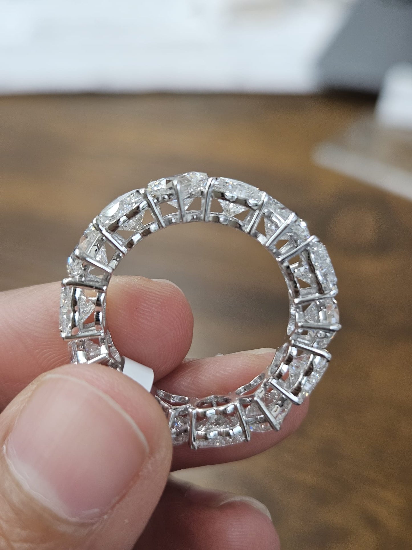 7.93cttw White Gold Heart Shape Lab Diamond Eternity Band