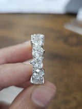 7.93cttw White Gold Heart Shape Lab Diamond Eternity Band