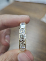 7.34cttw Yellow Gold Asscher Lab Diamond Eternity Band