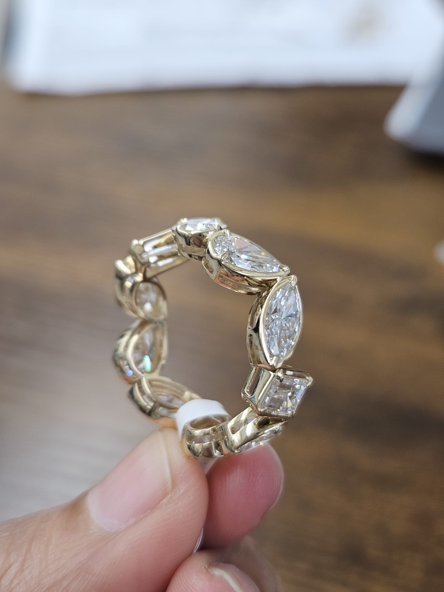 5.73cttw Yellow Gold Mixed Shape Lab Diamond Eternity Band