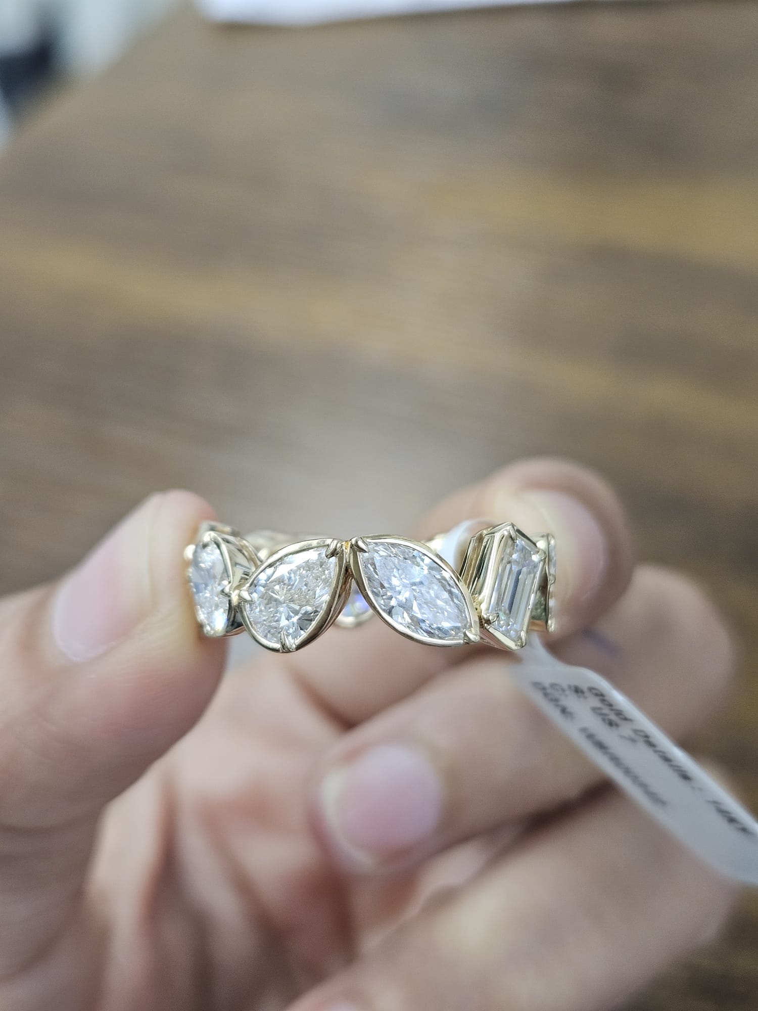 5.73cttw Yellow Gold Mixed Shape Lab Diamond Eternity Band