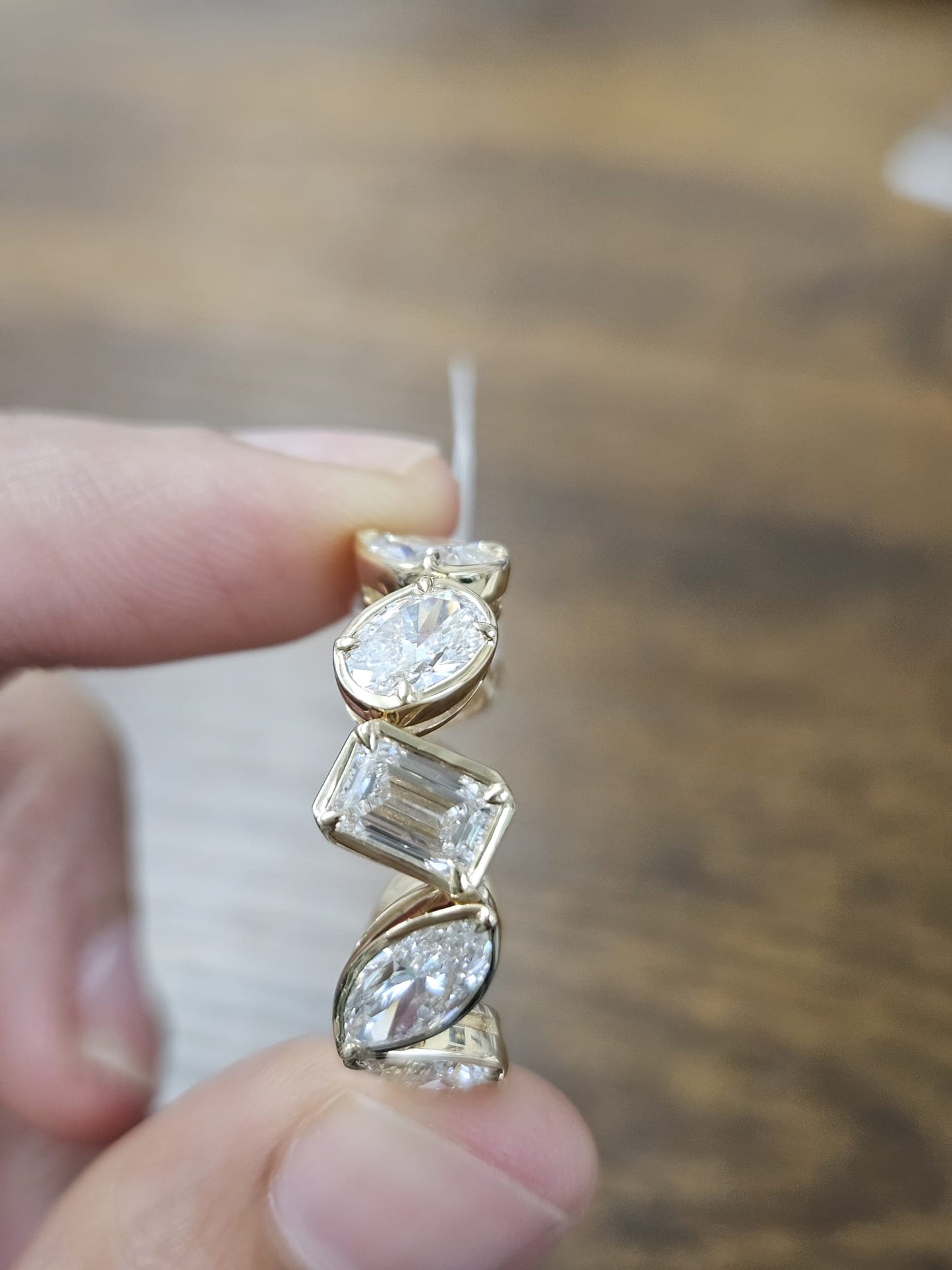 5.73cttw Yellow Gold Mixed Shape Lab Diamond Eternity Band