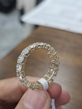 5.45cttw Yellow Gold Half Emerald Half Round Eternity Band