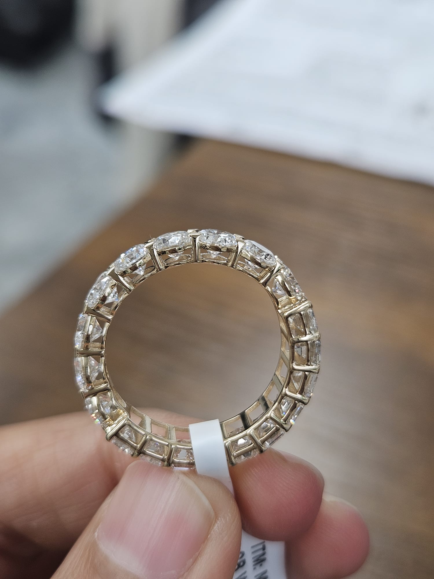 5.45cttw Yellow Gold Half Emerald Half Round Eternity Band