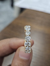 5.45cttw Yellow Gold Half Emerald Half Round Eternity Band