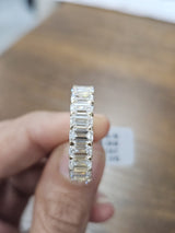 5.45cttw Yellow Gold Half Emerald Half Round Eternity Band