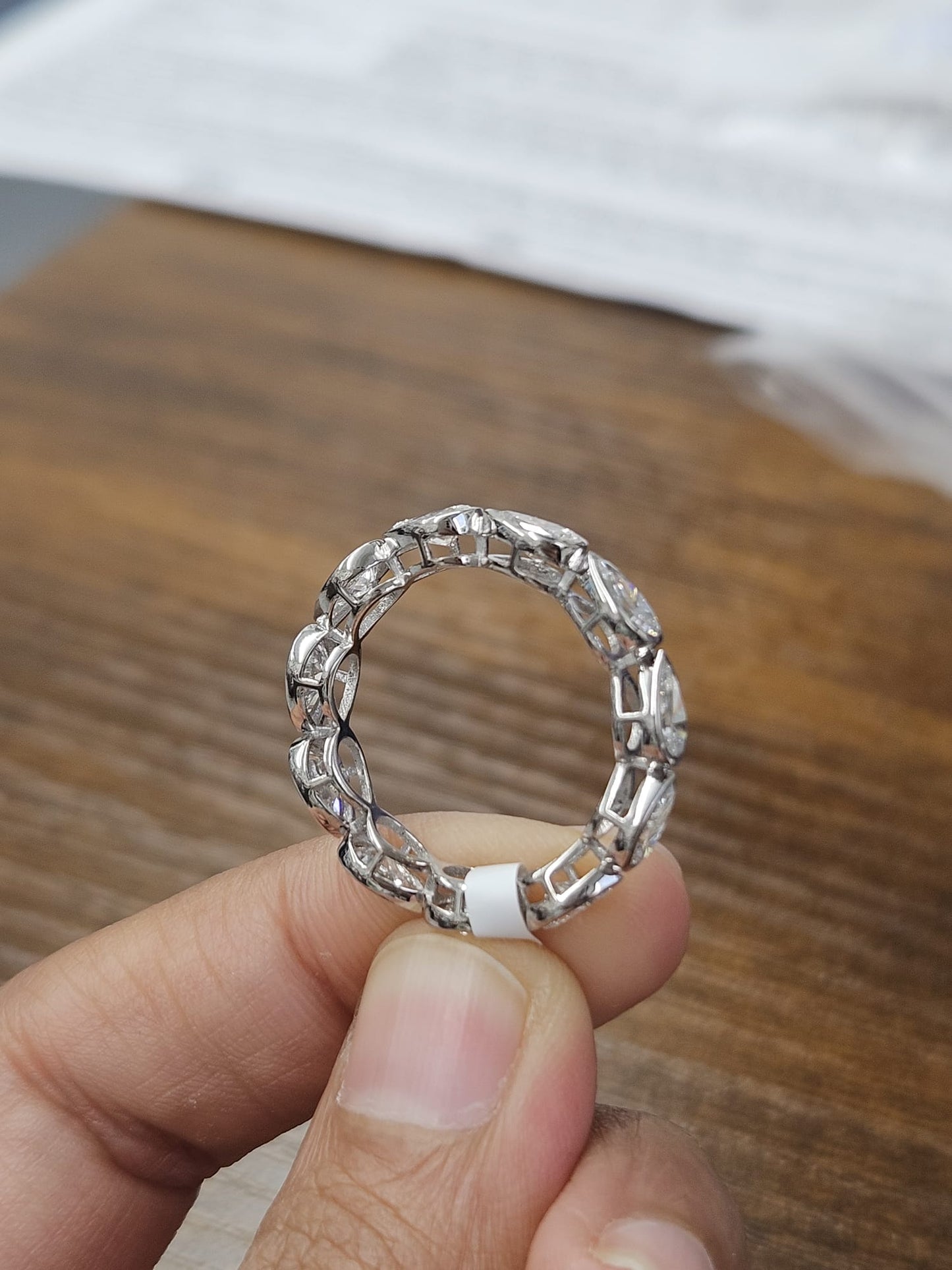 2.72cttw White Gold Pear Shape Lab Diamond Eternity Band