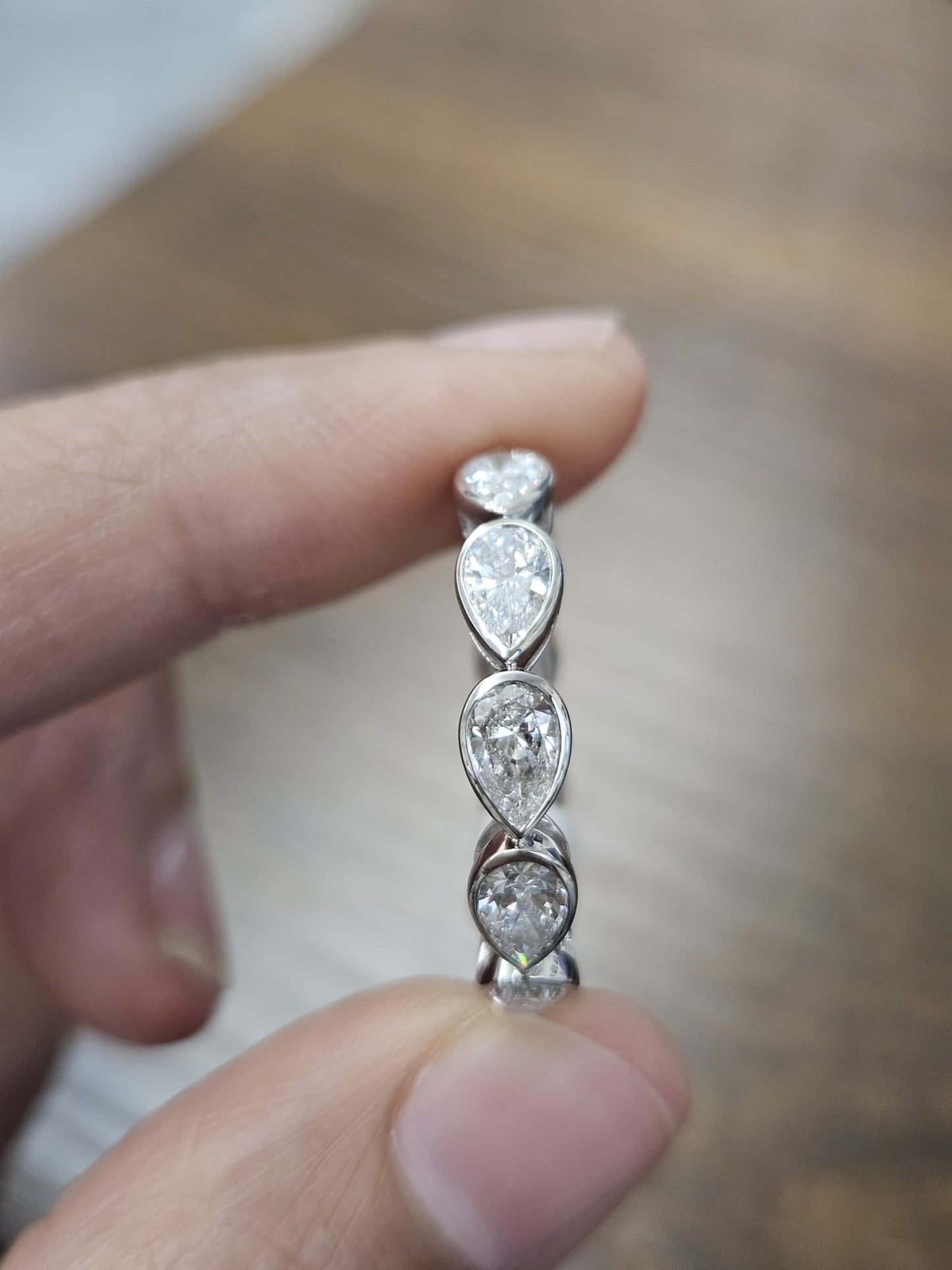 2.72cttw White Gold Pear Shape Lab Diamond Eternity Band