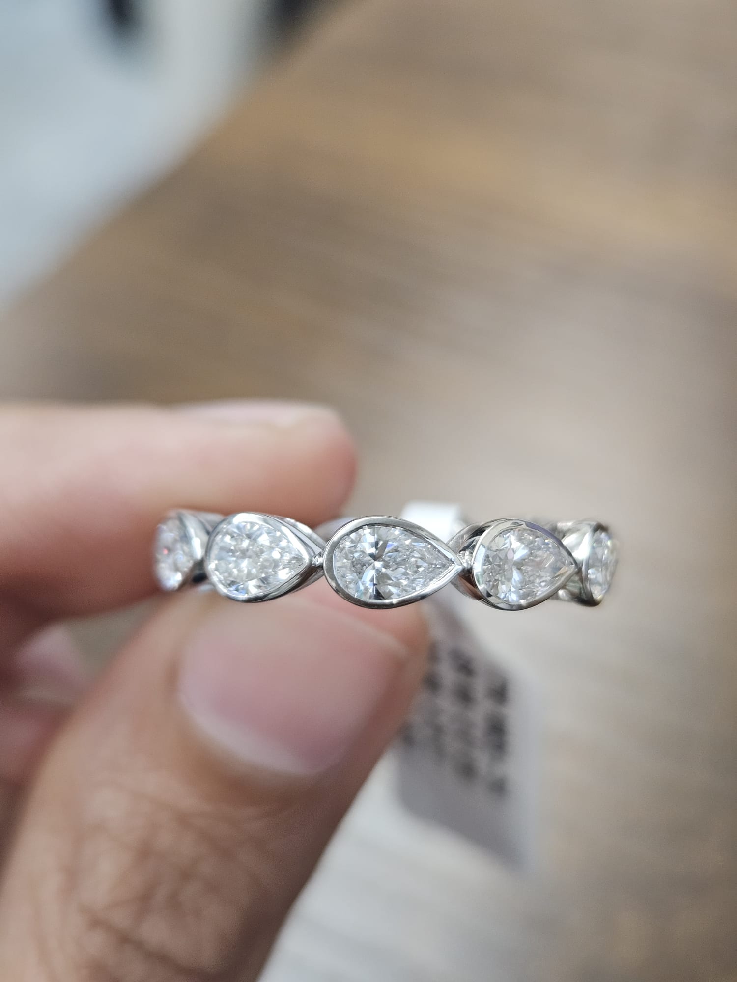 2.72cttw White Gold Pear Shape Lab Diamond Eternity Band
