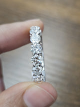 5.58cttw White Gold Half Emerald Half Round Lab Diamond Eternity Band