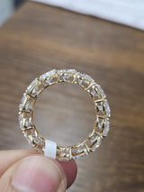 5.47cttw Yellow Gold Heart Shape Lab Diamond Eternity Band