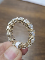 5.47cttw Yellow Gold Heart Shape Lab Diamond Eternity Band