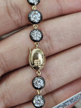 Yellow Gold 9.23cttw Georgian Set Lab Diamond 7" Bracelet