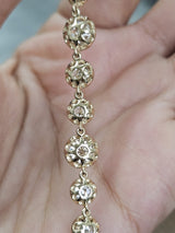 Yellow Gold 9.23cttw Georgian Set Lab Diamond 7" Bracelet