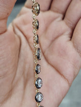 Yellow Gold 9.23cttw Georgian Set Lab Diamond 7" Bracelet