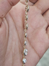 Yellow Gold 9.41cttw Round Lab Diamond 7" Bracelet