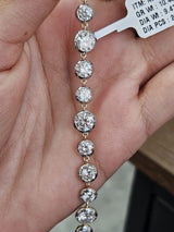Yellow Gold 9.41cttw Round Lab Diamond 7" Bracelet