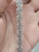 White Gold 12.02cttw Flower Lab Diamond 7" Bracelet
