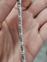 White Gold 12.02cttw Flower Lab Diamond 7" Bracelet