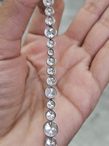 White Gold 10.22ct Round Lab Diamond 7" Bracelet