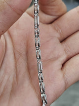 White Gold Multi Shaped Lab Diamond 7" Bracelet