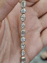 Yellow Gold Multi Shaped Lab Diamond 7" Bracelet