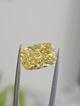 IGI 4.05CT CUSHION FANCY VIVID YELLOW VS1