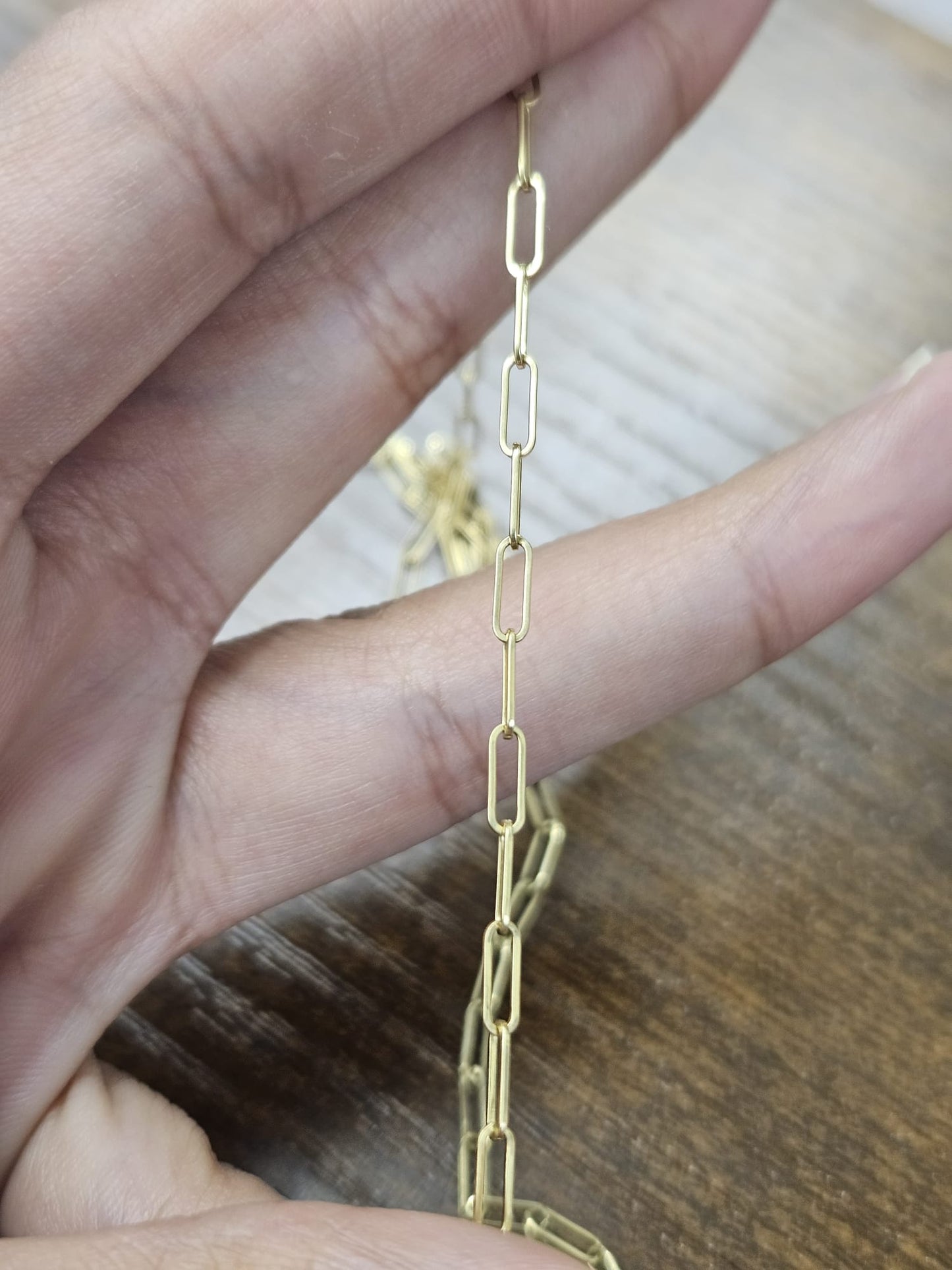 Yellow Gold Paper Clip Chain
