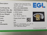 EGL Certified 6.04cttw two tone Yellow Radiant & White Pear lab diamond Ring