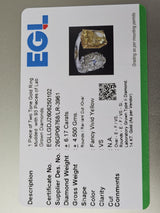 EGL Certified 6.17cttw Two Tone Yellow Radiant & White Oval Lab Diamond Ring