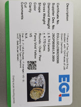 EGL Certified 6.74cttw Two Tone Yellow Pear & White Oval Lab Diamond Ring