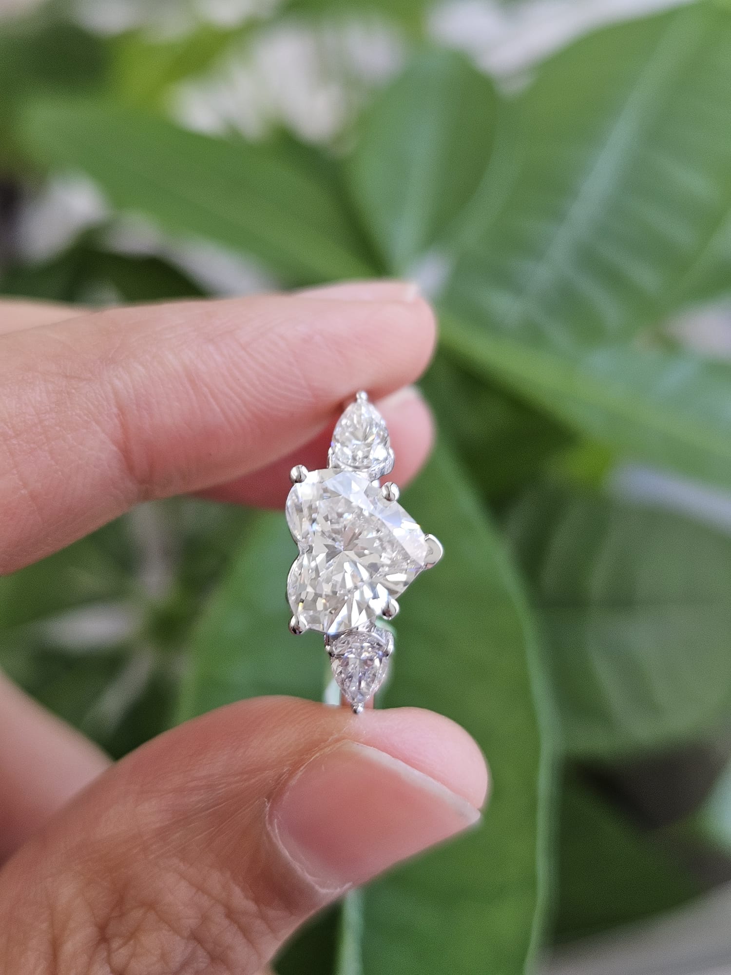 EGL Certified 2.50cttw Heart Shape White Gold Lab Diamond Ring