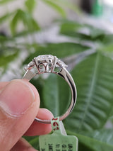 EGL Certified 2.58cttw White Gold Pear & Heart Shape Lab Diamond Ring