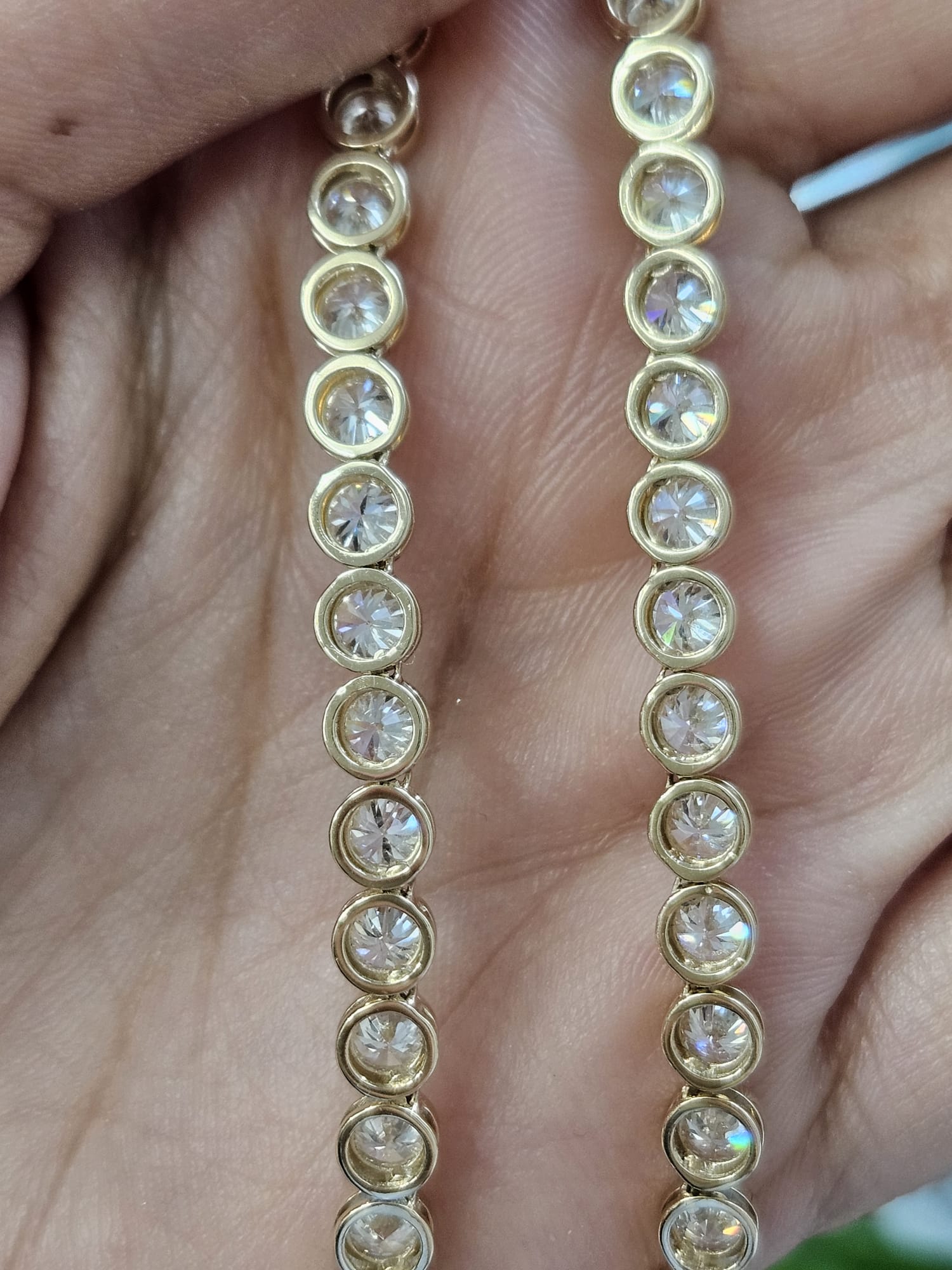 19.13cttw Yellow Gold Bezel Set Round Lab Diamond 18" Necklace