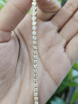6.44cttw Yellow Gold Bezel Set Round Lab Diamond 16" Necklace