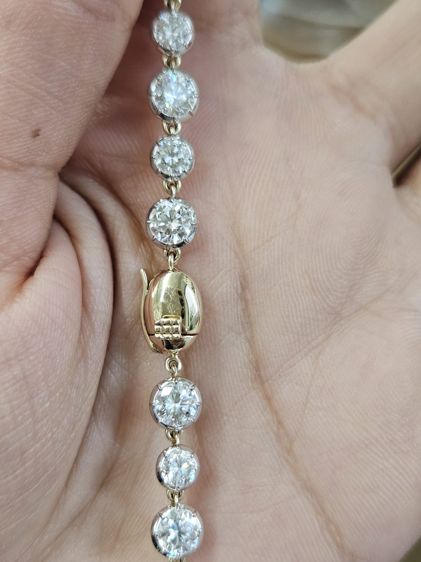 Georgian Set Yellow Gold Lab Diamond 16" Necklace