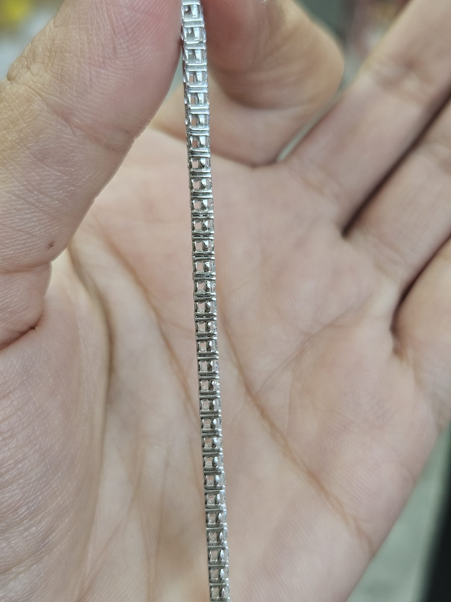 18K White Gold 3.25cttw Lab Diamond 7" Tennis Bracelet