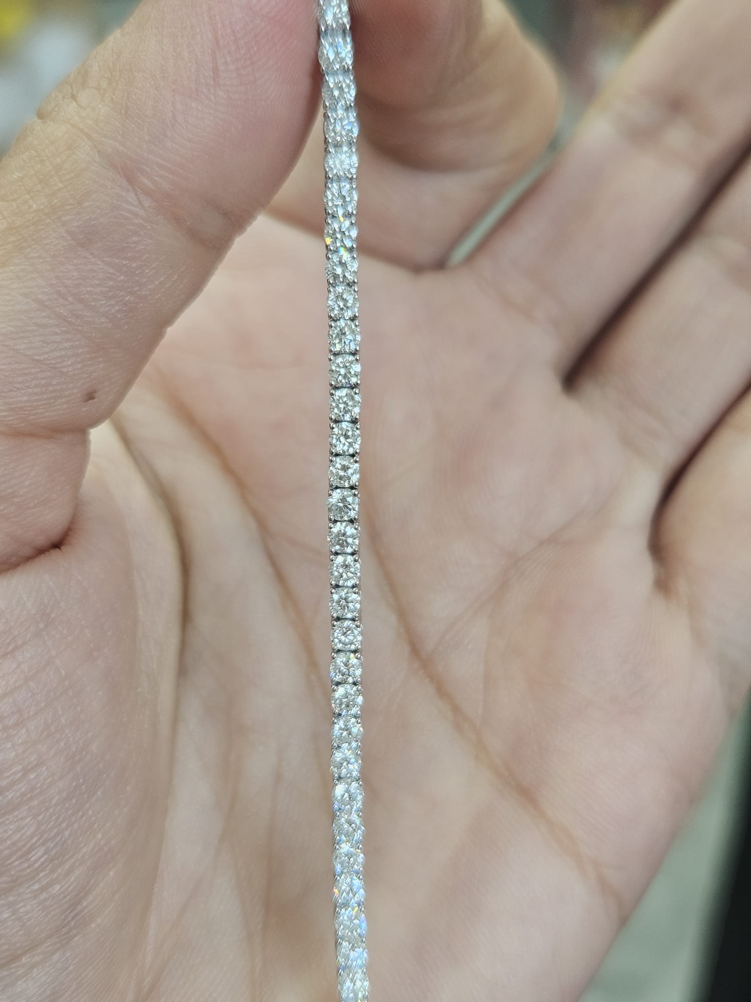 18K White Gold 3.25cttw Lab Diamond 7" Tennis Bracelet